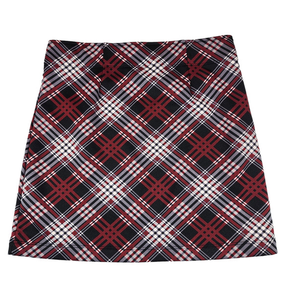 Athleta Red and Black Plaid Mini Skirt - Picture 2 of 8